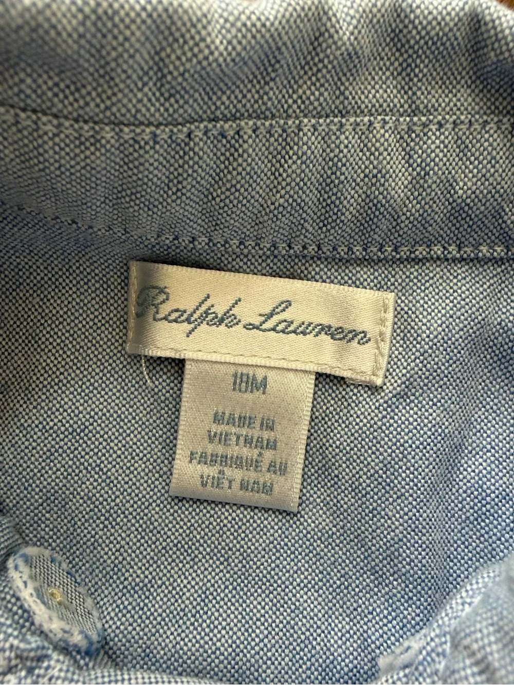 Ralph Lauren Light Blue Button Down Oxford Shirt, size 18M